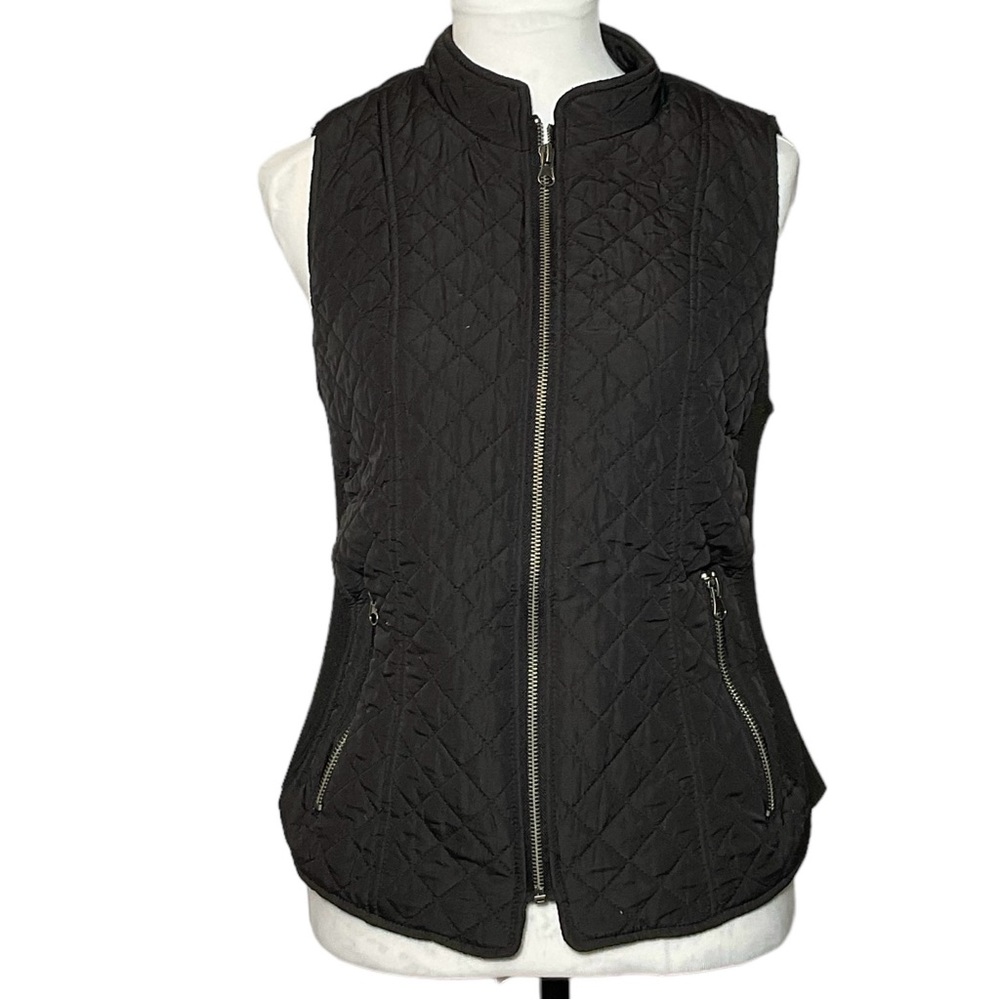 New Directions Woman’s Size Small Black Quilted Vest: Pre-loved - Picture 1 of 7